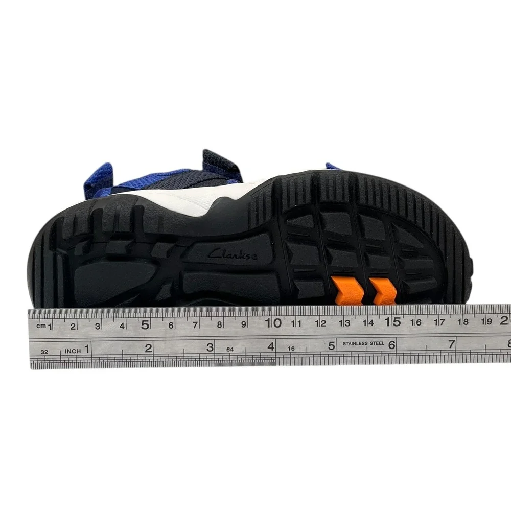 Clarks‎ Toddler Boys Open Toe Adjustable Sandals Size 10 Blue-Black Lightweight